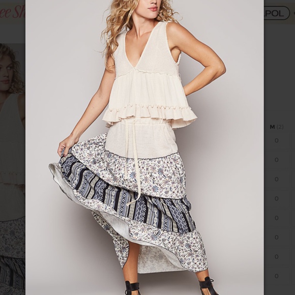 New—POL Cream Ruffle Tank Top - Picture 5 of 5